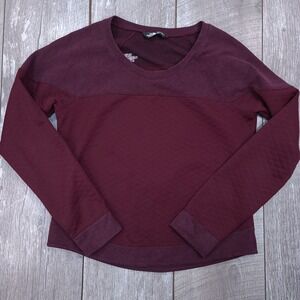 The North Face Sweatshirt Womens S Burgundy Quilted Fleece Pullover NF0A2THH